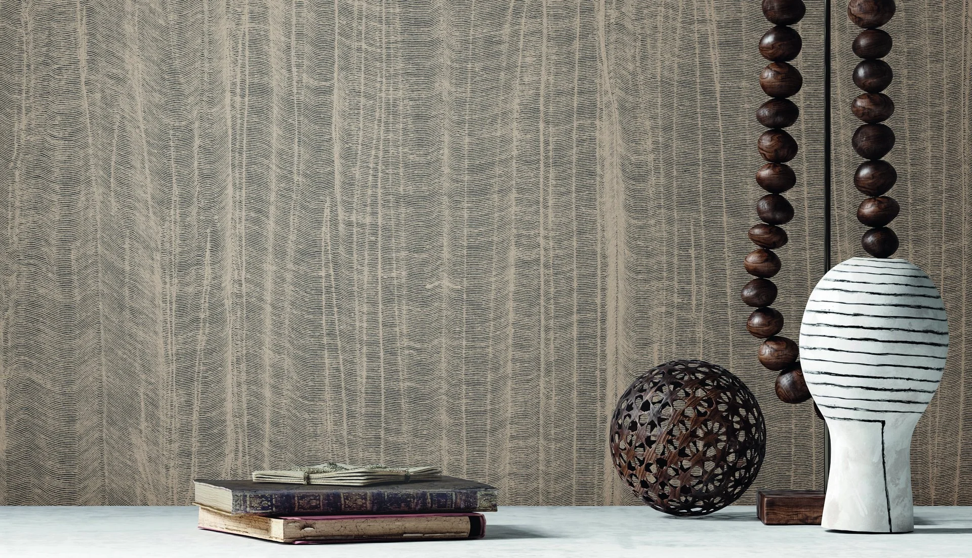 Aurora dining room wallpaper installation