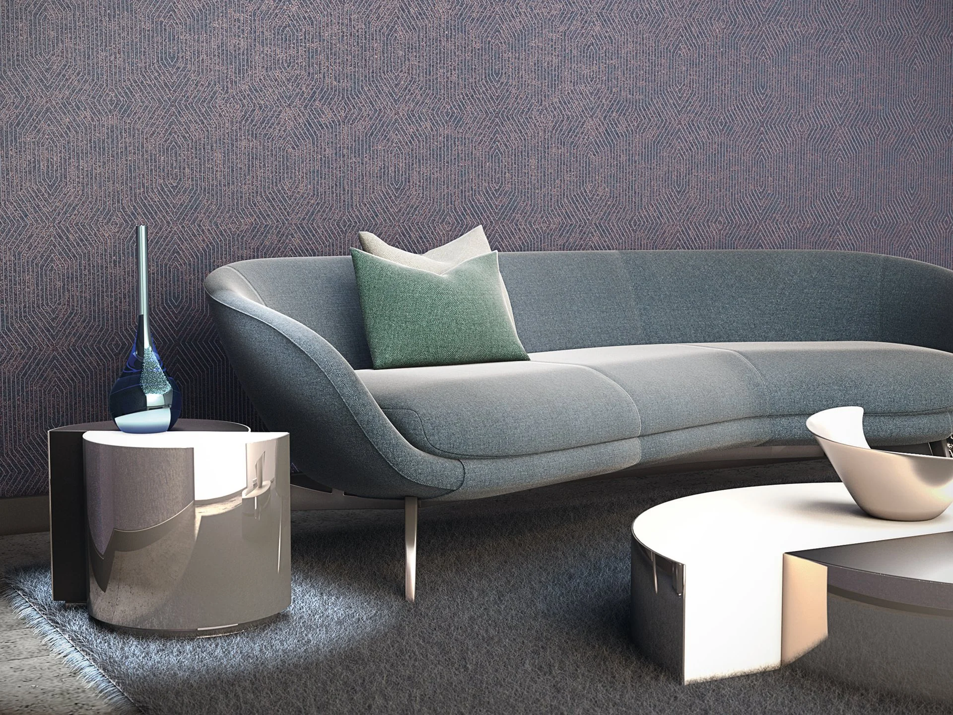 Markham living room, detail view