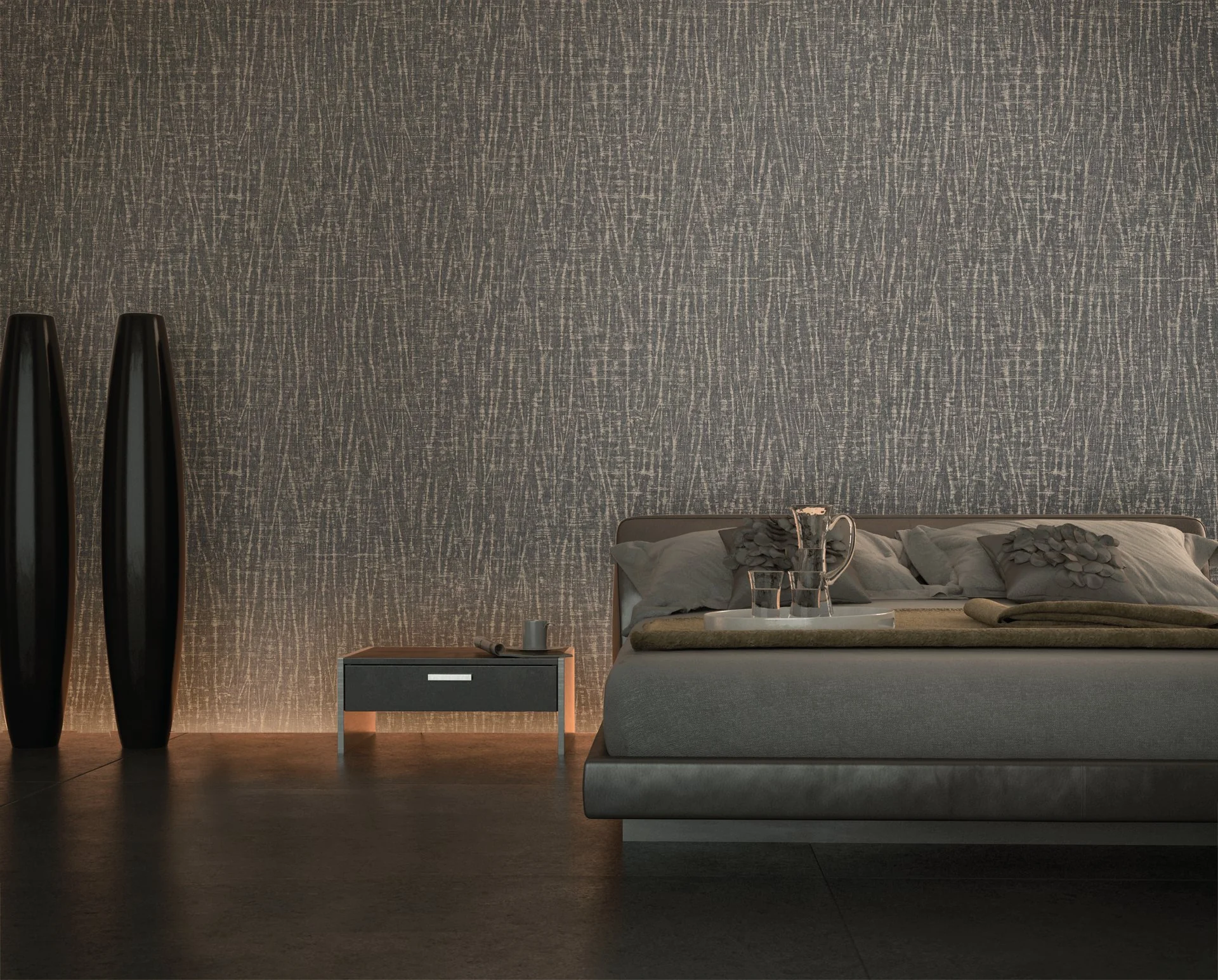 Detail of the Vaughan feature wall wallpaper pattern