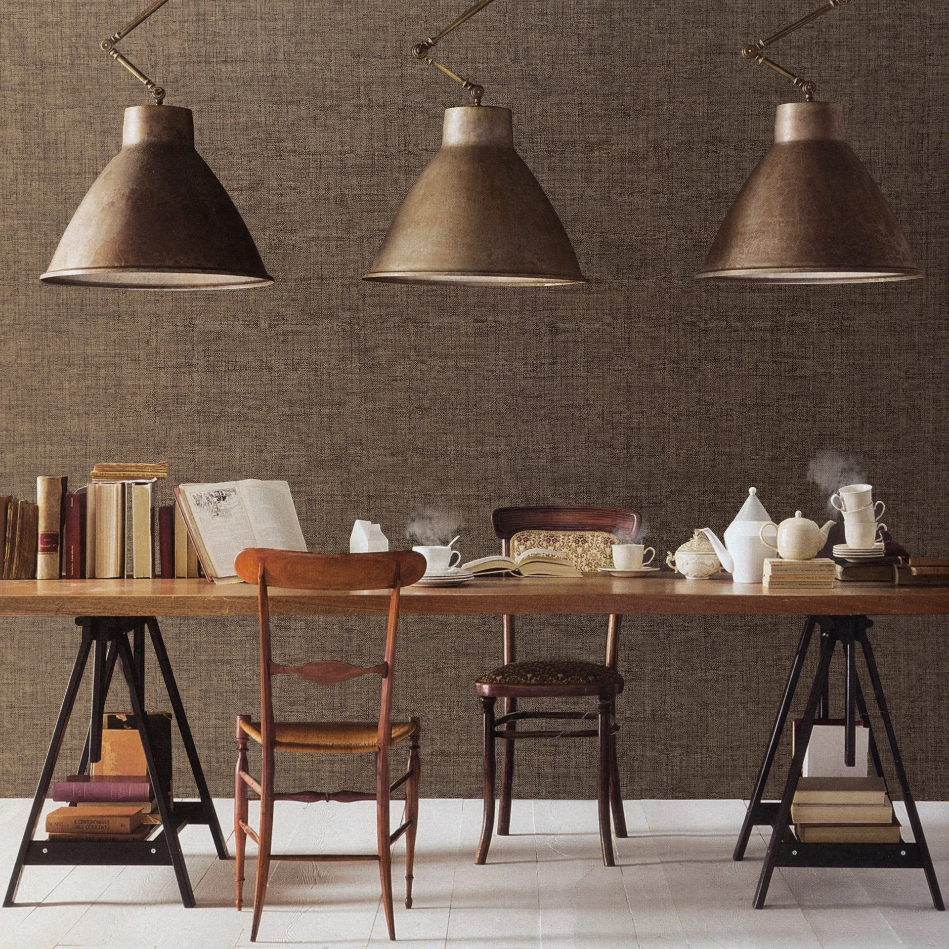 Restaurant and dining space wallpaper installation